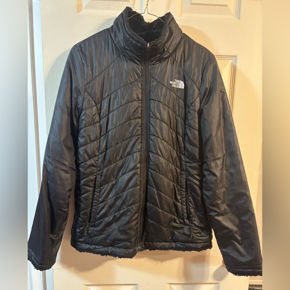 The North Face | Quilted Reversible Black Puffer Fuzzy Coat